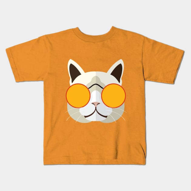 Cute Cat Face Mask Kids T-Shirt by Just Be Awesome   